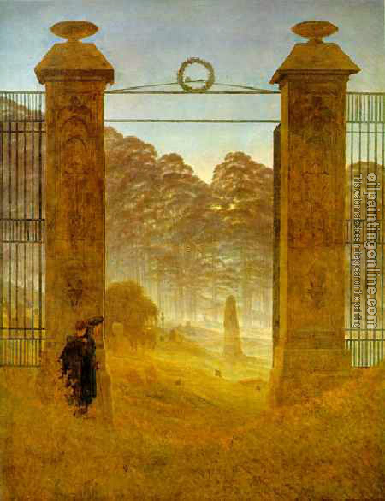 Friedrich, Caspar David - Cemetery at Dusk